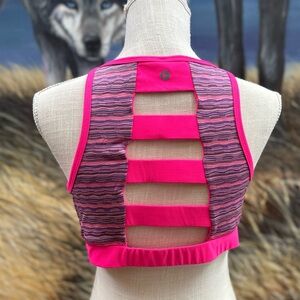 90 Degree sz XL hot pink workout yoga jog sports bra bands on back padded